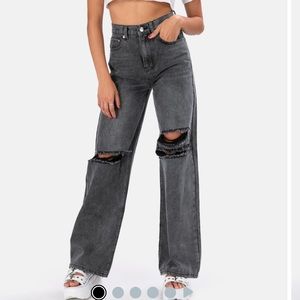 adika black ripped jeans